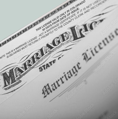 marriage license paper