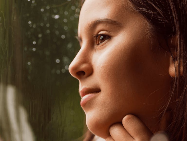 Child looking out the window.