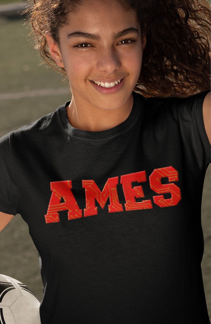 Black AMES T-Shirt Circuit Board